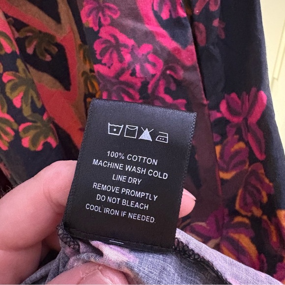 Mixed by Nasrin Boatneck Babydoll Tree Dress Women’s Size Medium 100% Cotton - Picture 10 of 12